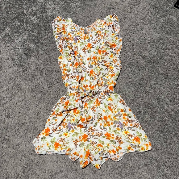 Floral Ruffle Romper - Picture 1 of 5